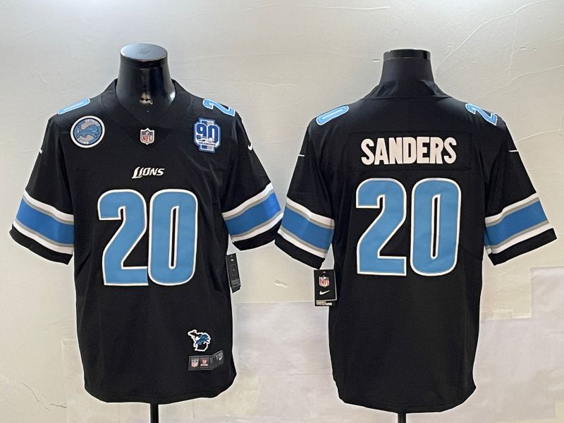 Men Detroit Lions #20 Sanders Black Second generation 2024 Nike Limited NFL Jersey style 5->detroit lions->NFL Jersey